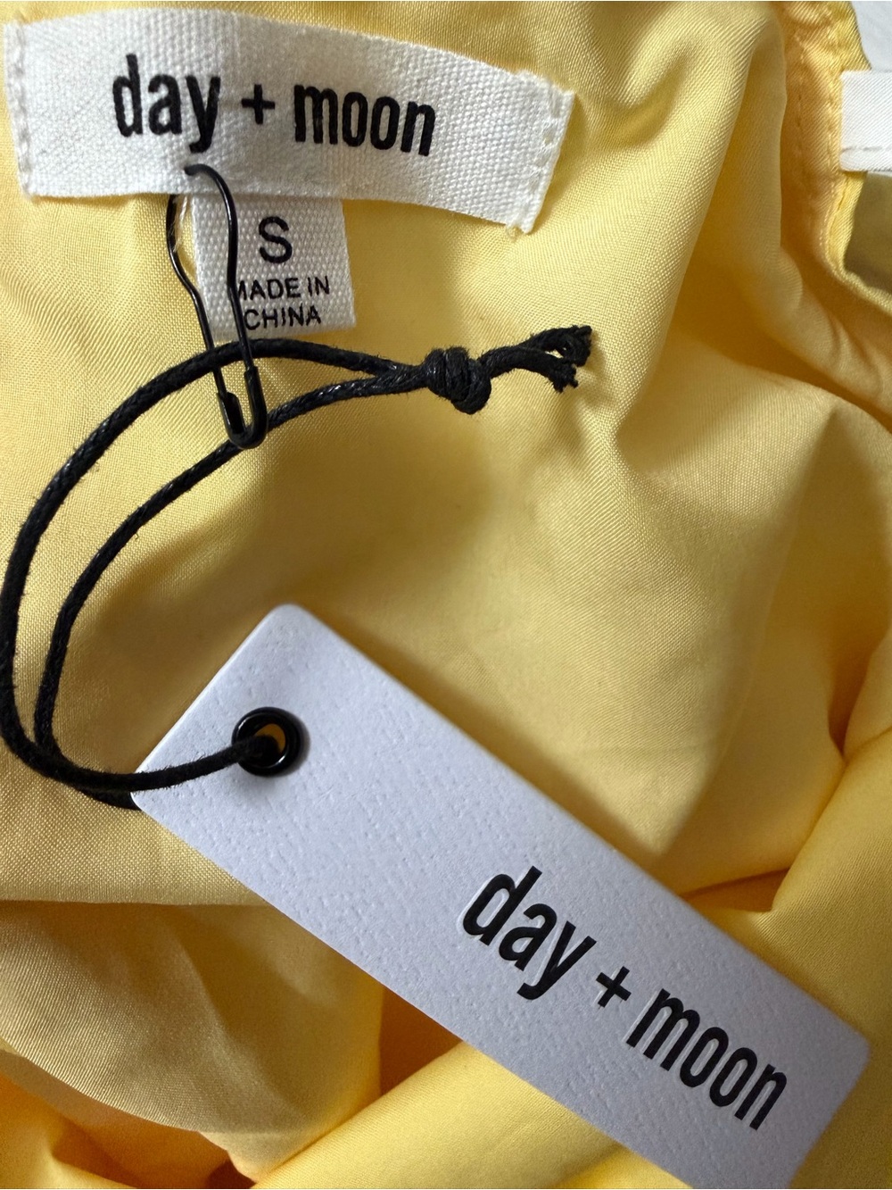 Day + Moon Lemon Yellow Milkmaid Mini Dress Coquette Cottagecore S - Picture 6 of 7